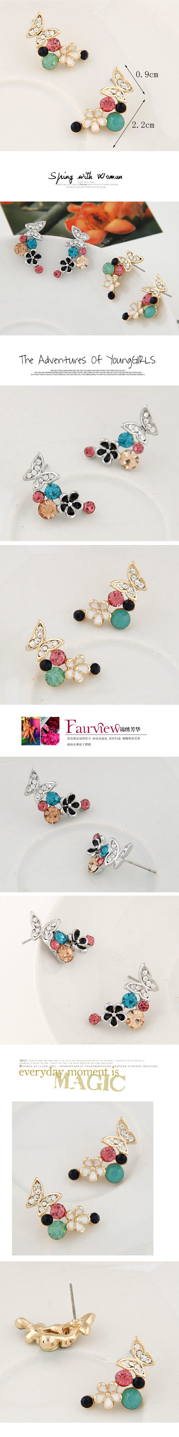 Fashion Jewelry Korean Fashion Sweet Butterfly Dance Flower Earrings Wholesale display picture 1