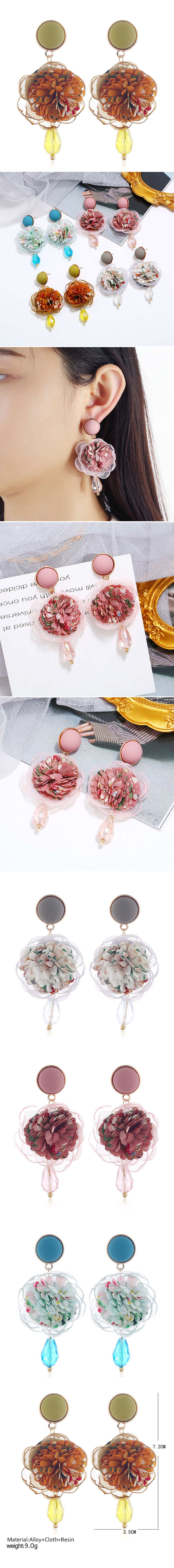 Korean Fashion Sweet Simple Rose Drop Earrings Fahsion Jewelry Wholesale display picture 1