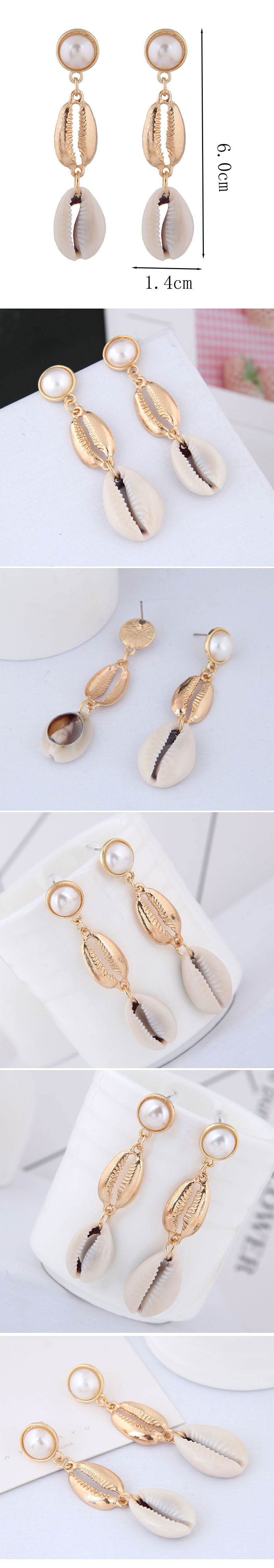 Fashion Jewelry Fashion Metal Simple Wild Seashell Earrings Wholesale display picture 1