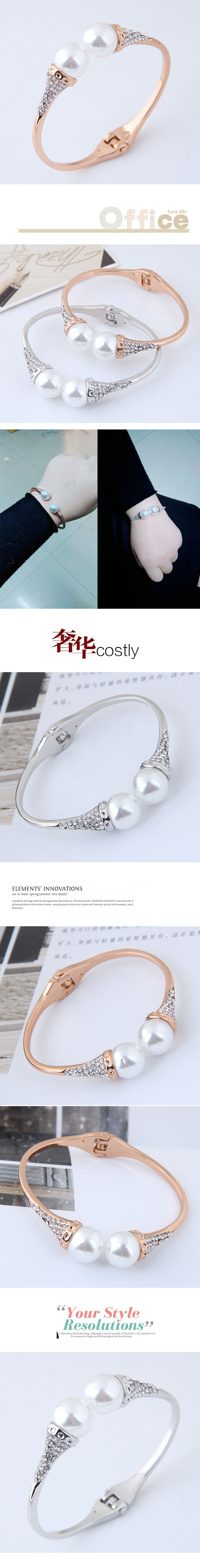 Simple And Elegant Pearl Opening Bracelet Yiwu Nihaojewelry Wholesale display picture 1