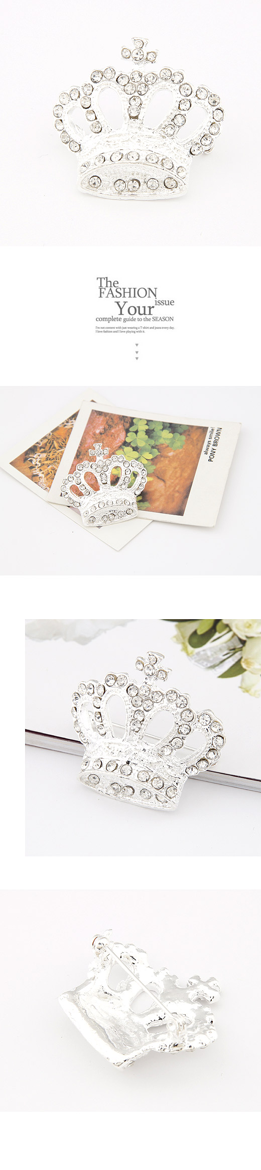 Mode Coréenne Flash Diamant Couronne Broche Yiwu Nihaojewelry Gros Nhsc210463 display picture 1