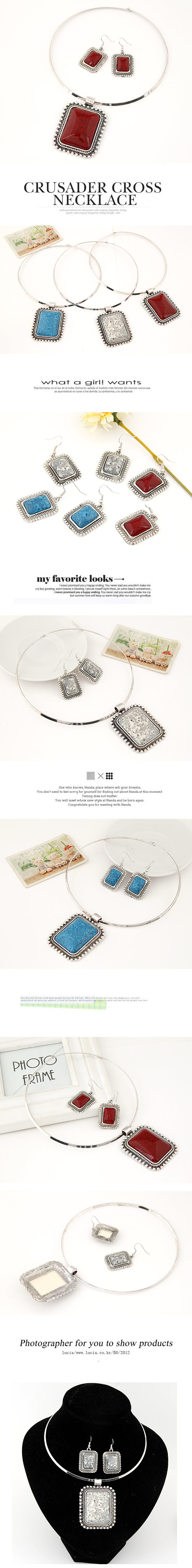 New Fashion Bohemian Gem Necklace Necklace Set Yiwu Nihaojewelry Wholesale display picture 1