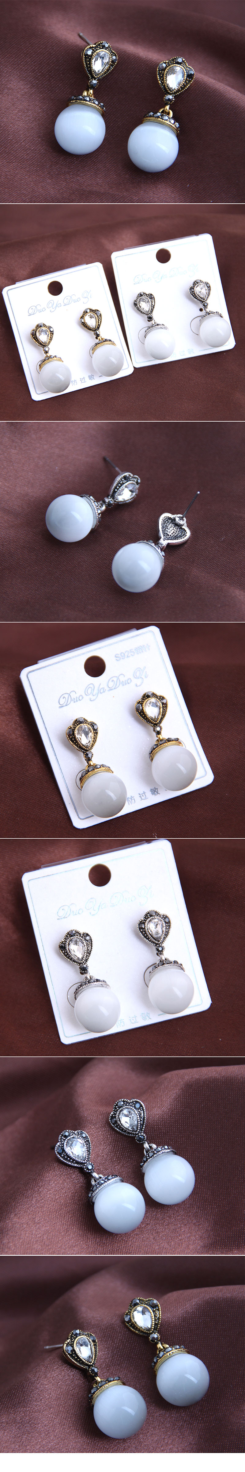 Korean Fashion Sweet Opal Earrings Yiwu Nihaojewelry Wholesale display picture 1