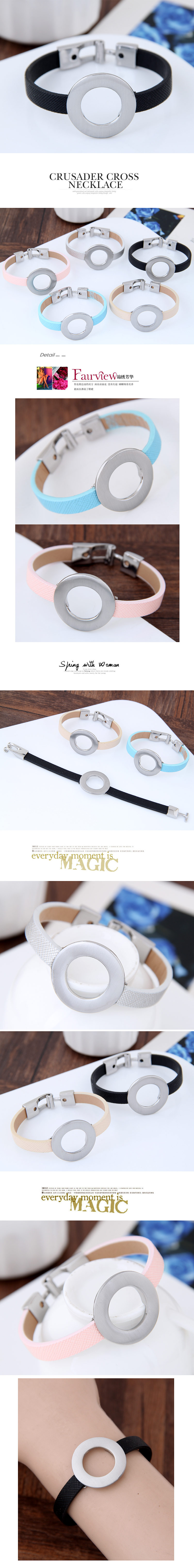 Fashion Sweet Ol Metal Simple Circle Leather Bracelet Yiwu Wholesale display picture 1
