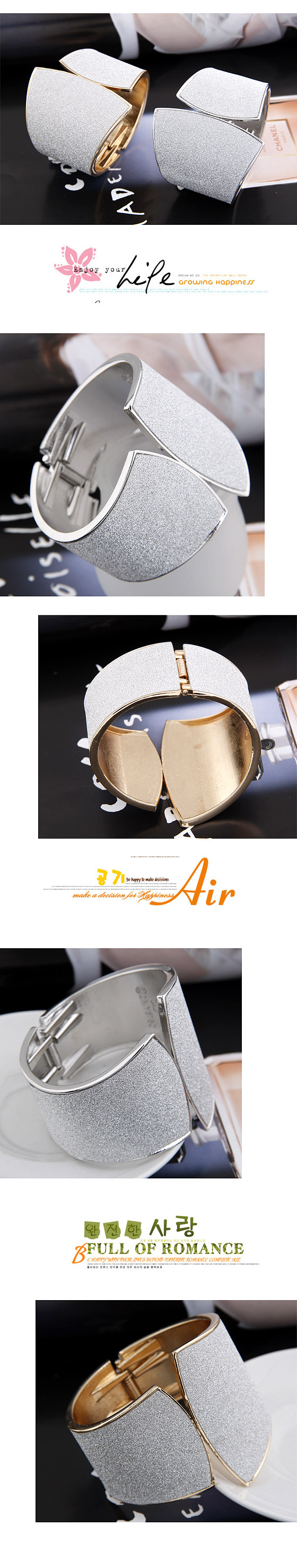 New Fashion Punk Metal Trend Fan-shaped Bracelet Yiwu Wholesale display picture 1