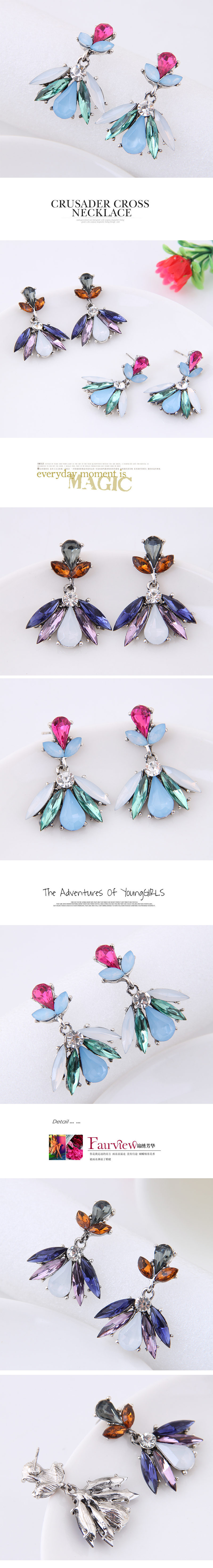 Metal Shiny Gorgeous Gemstone Earrings Yiwu Nihaojewelry Wholesale display picture 1