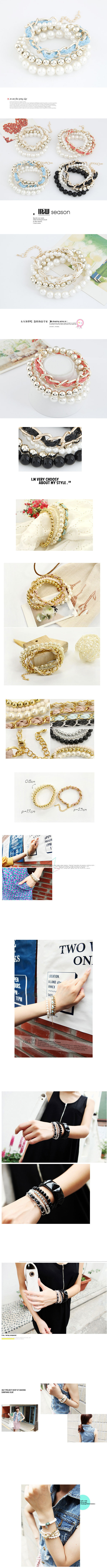 Korean Fashion Wild Pearl Woven Rope Multi-layer Bracelet Yiwu Nihaojewelry Wholesale display picture 1