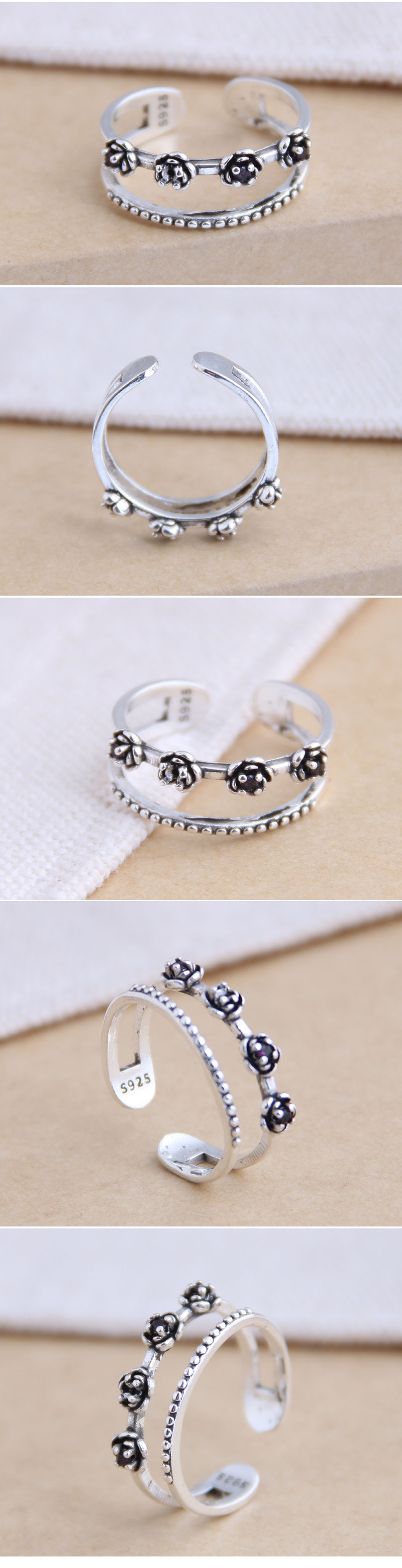 New Fashion Retro Rose Open Ring Yiwu Nihaojewelry Wholesale display picture 1