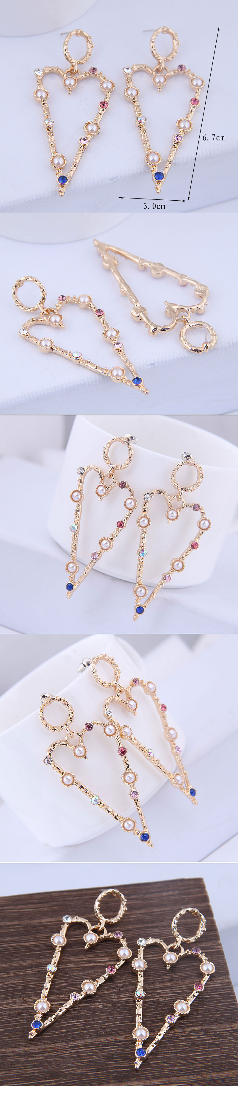 Nihaojewelry Wholesale 925 Silver Earrings Korean Fashion Sweet Triangle Exaggerated Earrings display picture 1