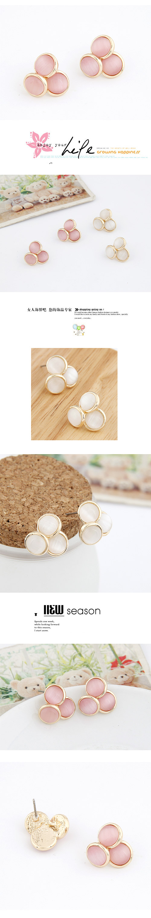Boutique Korean Fashion Sweet And Simple Opal Personalized Earrings display picture 1