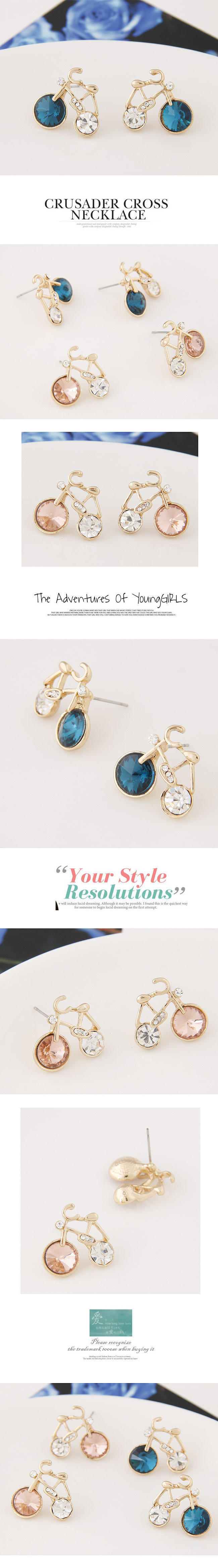 Boutique Korean Fashion Sweet Bicycle Earrings Wholesale display picture 1