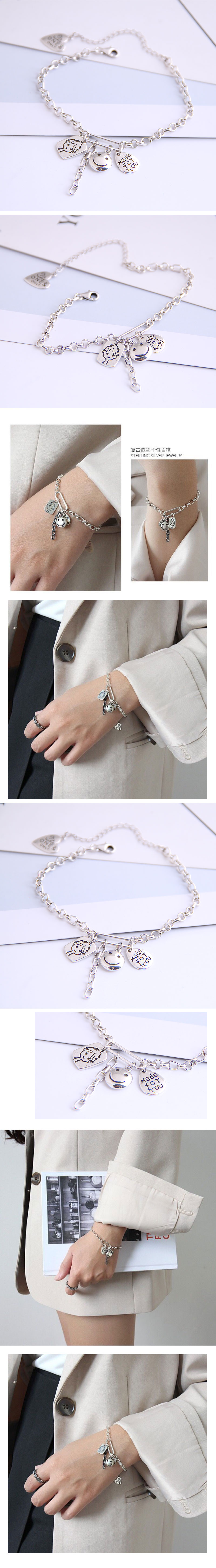 Fashion Retro Simple Multi-element Pendant Personality Girl Bracelet Wholesale display picture 1