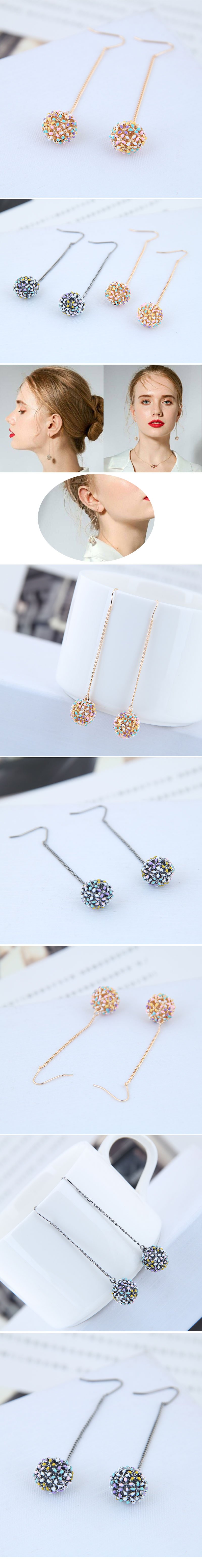 Boutique Korean Fashion Sweet And Simple Flower Buds Hair Ball Personalized Earrings Wholesale Nihaojewelry display picture 1