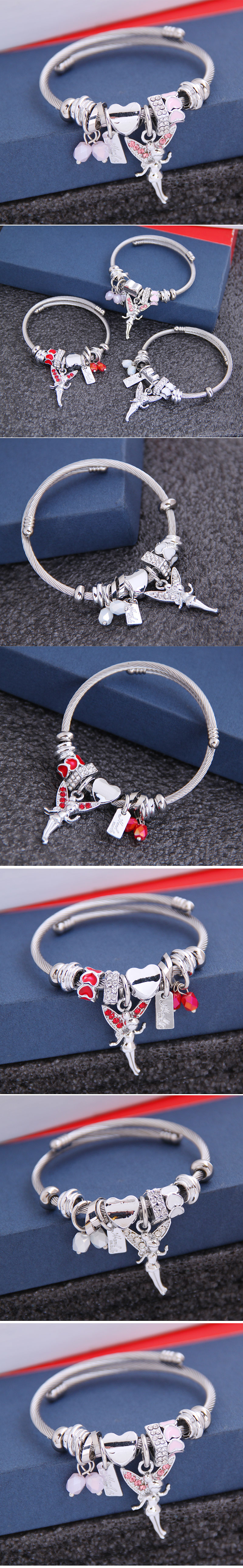 Fashion Metal Wild Pan Dl Simple Wild Ballet Girl Pendant Multi-element Accessories Personalized Bracelet Wholesale Nihaojewelry display picture 1