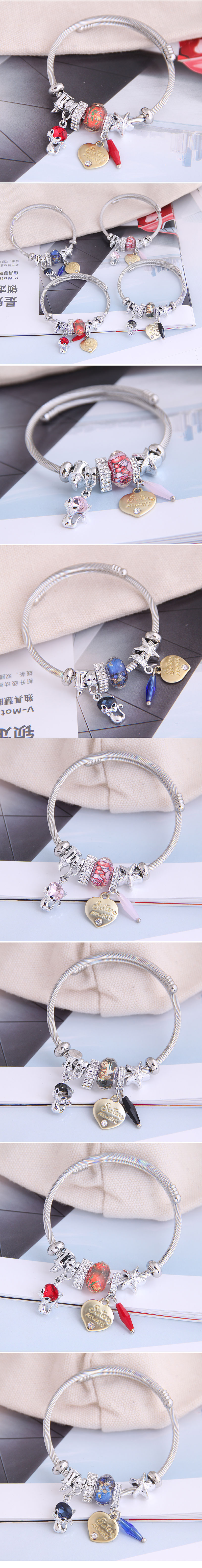 Fashion Metal Wild Pan Dl Simple And Cute Cat Love Pendant Multi-element Accessories Personalized Bracelet Wholesale Nihaojewelry display picture 1