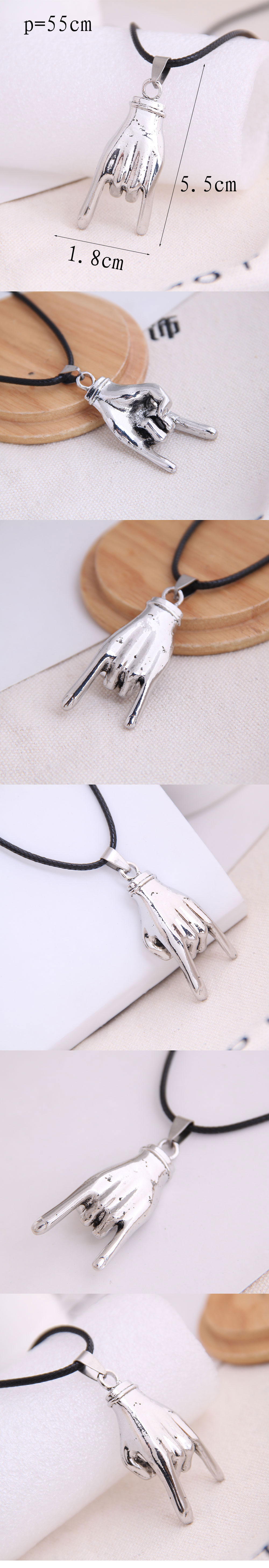Fashion Retro Trend Men's Domineering Retro Gesture Exaggerated Necklace Wholesale Nihaojewelry display picture 1