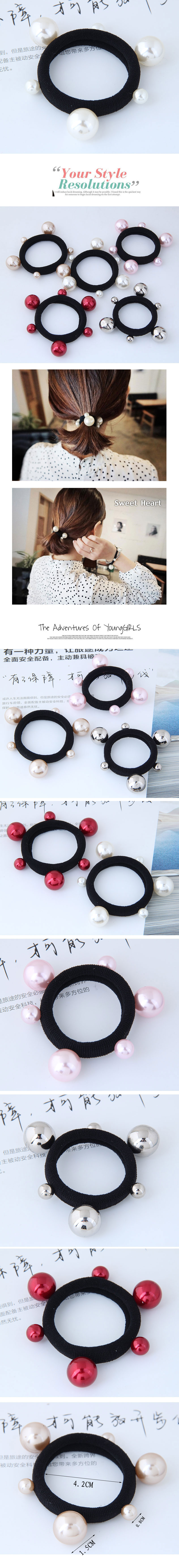 Korean Fashion Sweet Simple Elegant Pearl Hair Rope Wild Hair Cheap Scrunchies Nihaojewelry Wholesale display picture 1