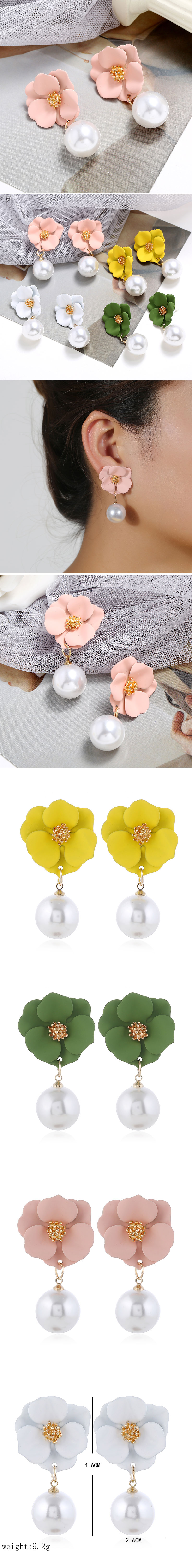 Fashion Flower Pearl Earrings Nihaojewelry Wholesale Simple Earrings For Women display picture 1