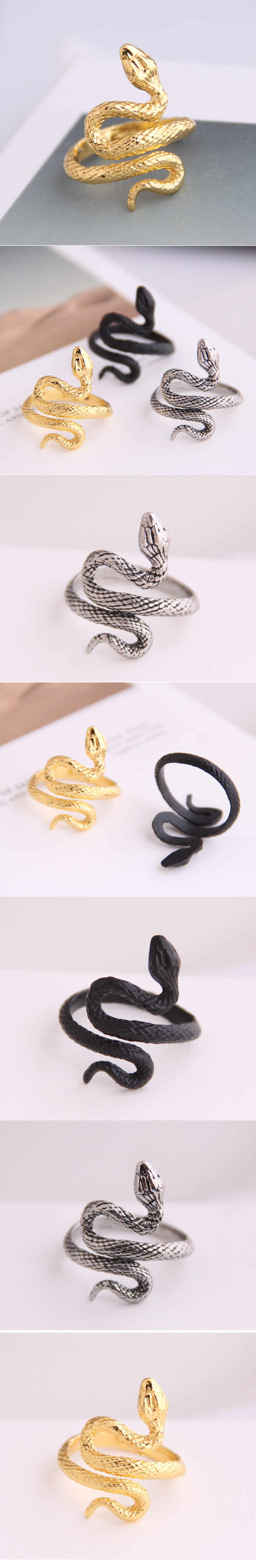 European And American Fashion Metal Lucky Snake Personality Open Ring display picture 1