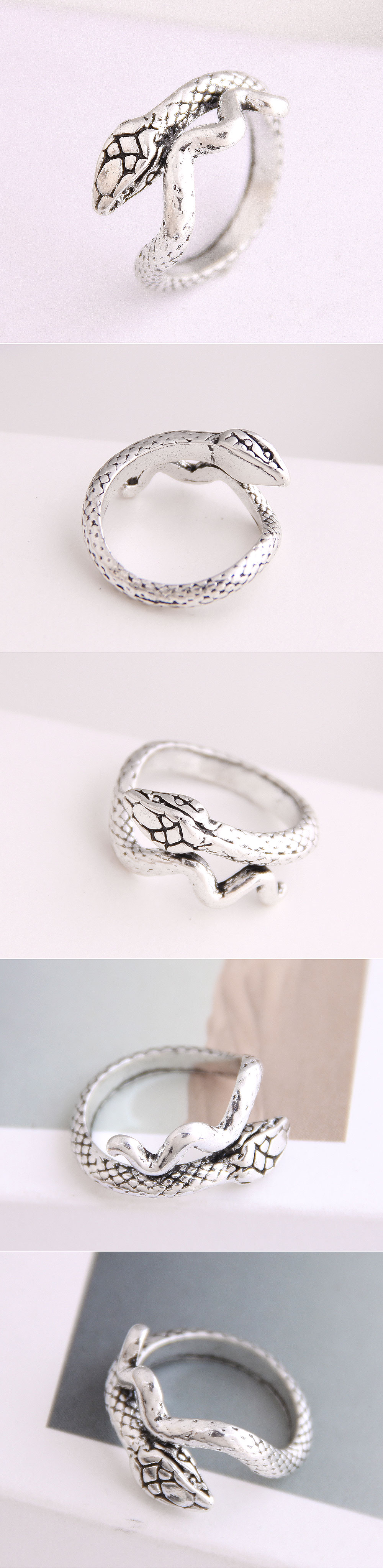 Fashion Retro Simple Auspicious Snake Personality Open Ring Wholesale display picture 1