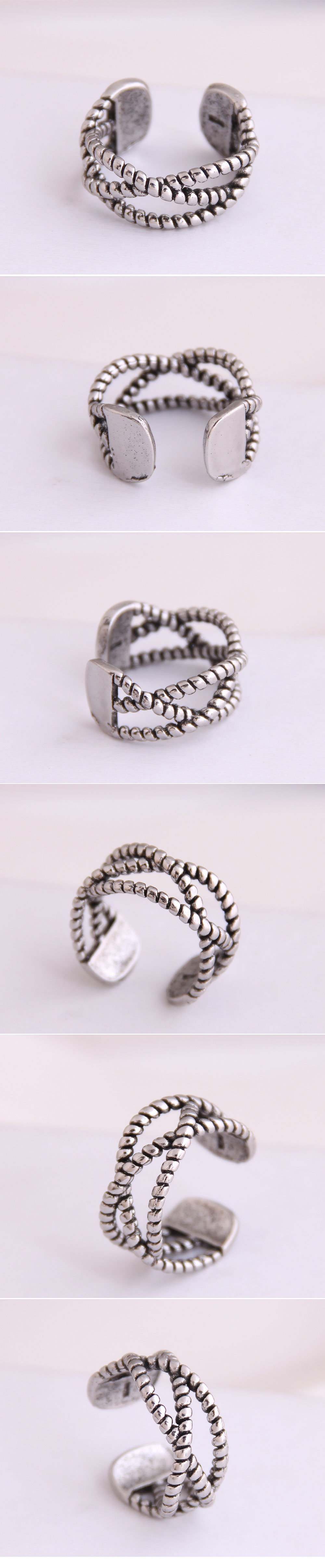 Fashion  New Retro Simple Weaving Open Ring Wholesale display picture 1