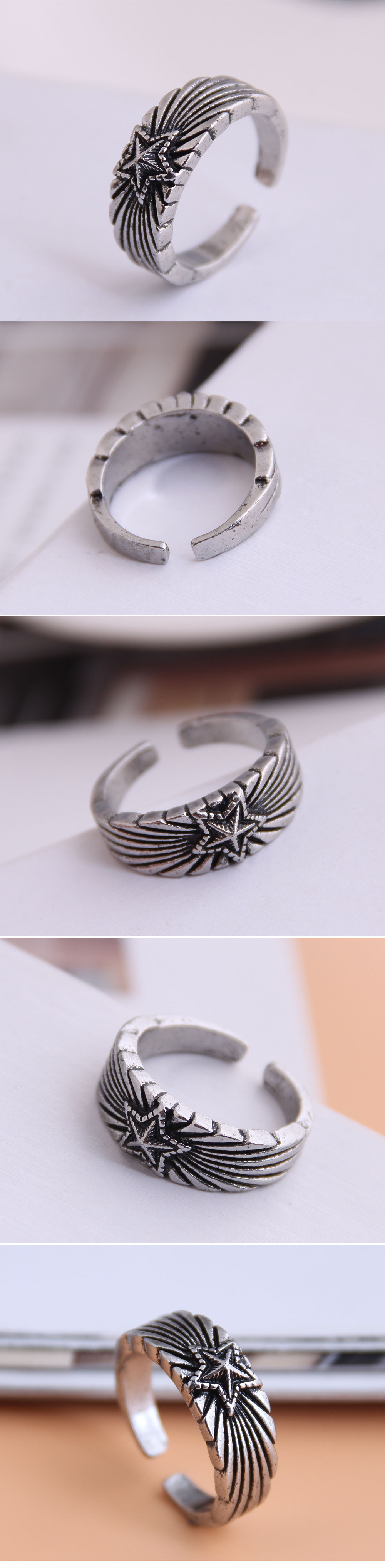 Fashion New  Retro Simple Meteor Opening Ring Wholesale display picture 1