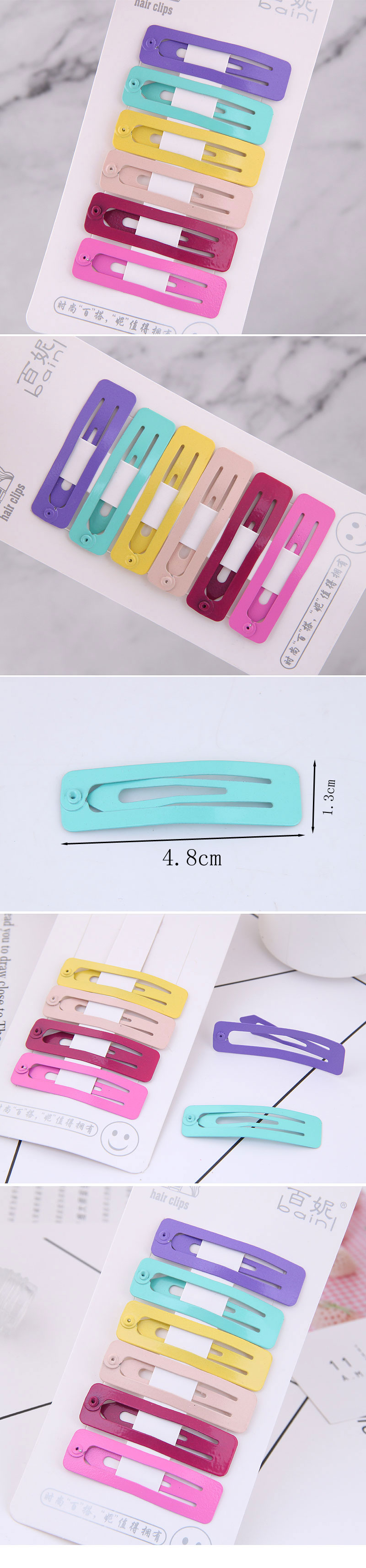 Fashion Hairpin For Children Candy Color Cute Children Rectangular Hairpin Side Clip Korea Small Clip Hairpin display picture 1