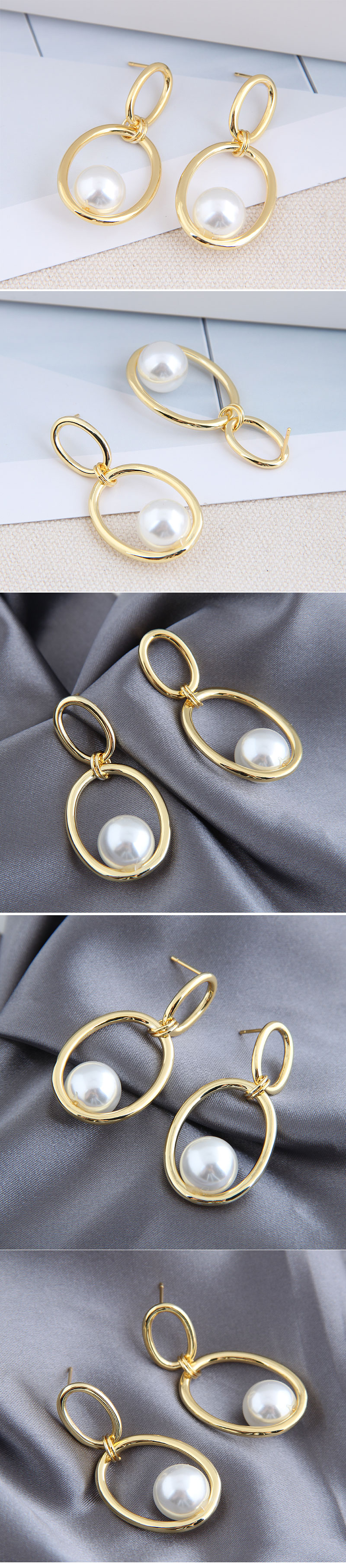 Boucles D&#39;oreilles De Mode Coréenne Pour Femmes Boucles D&#39;oreilles Simples En Perles Nihaojewelry display picture 1