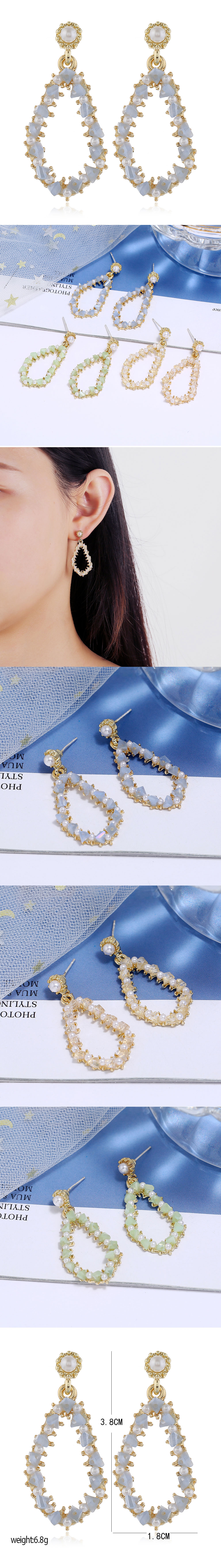 925 Silver Pin High Quality Fashion Metal Crystal Geometric Irregular Shape Earrings  Wholesale Nihaojewelry display picture 1