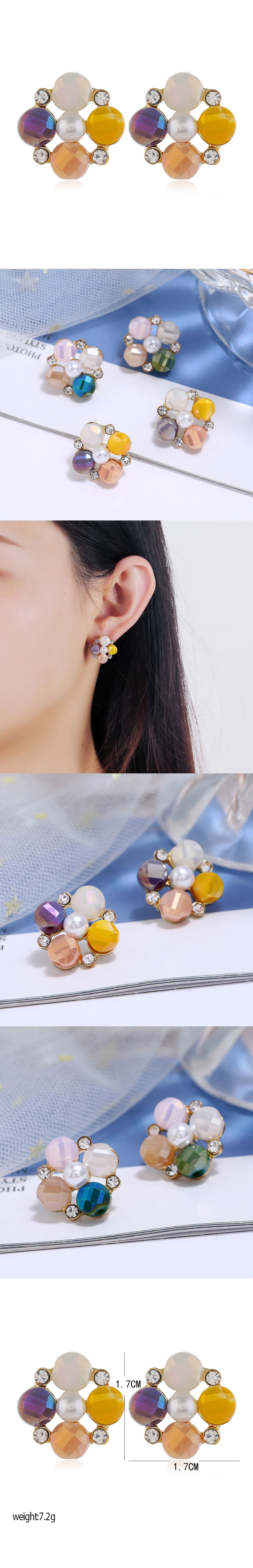 925 Silver Pin High Quality Fashion Metal Simple Flash Diamond Pearl Earrings Wholesale Nihaojewelry display picture 1