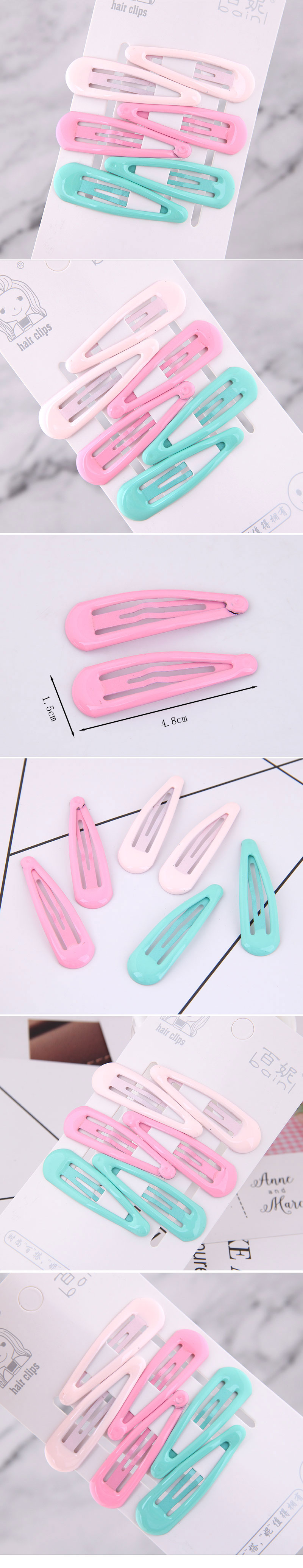 Korean Candy Color Cute Children Simple Water Drop Hairpin Side Clip Hairpin Wholesale Nihaojewelry display picture 1