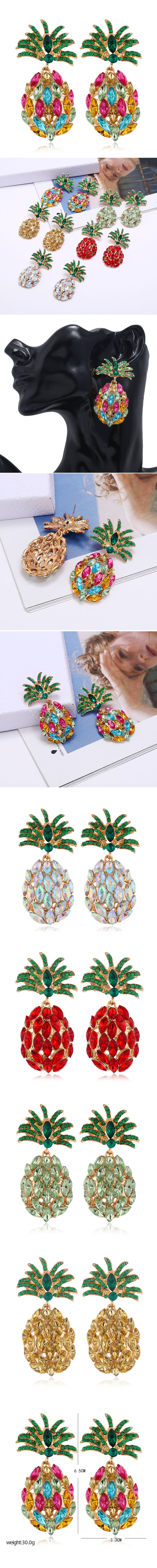 Fashion Metal Wild And Gorgeous Pineapple Temperament Exaggerated Earrings Wholesale Nihaojewelry display picture 1