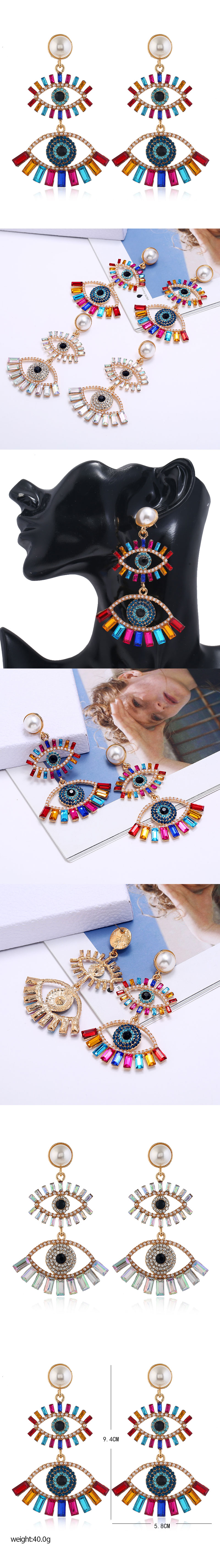 Fashion Metal Shining Devil's Eyes Temperament Exaggerated Earrings Wholesale Nihaojewelry display picture 1