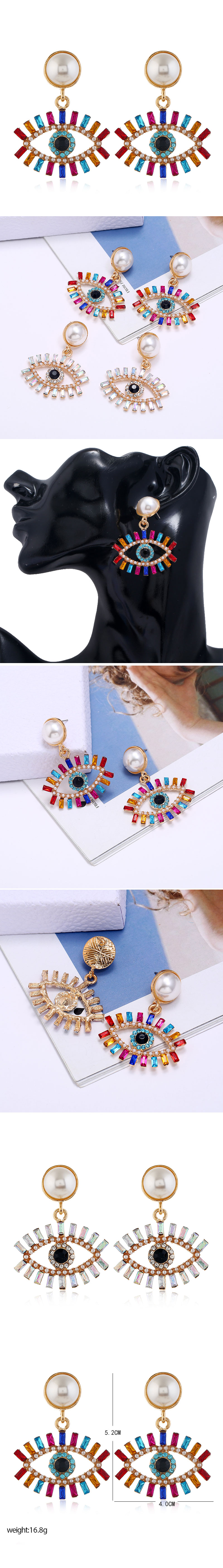 Fashion Metal Shining Devil's Eye Temperament Earrings Wholesale Nihaojewelry display picture 1