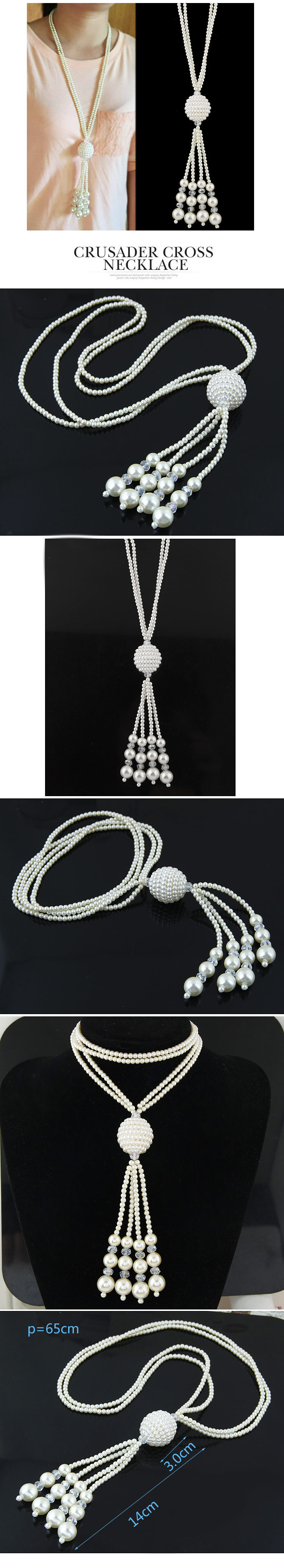Mode-trend Hohe Qualität Vielseitig Perle Legierung Halskette display picture 1