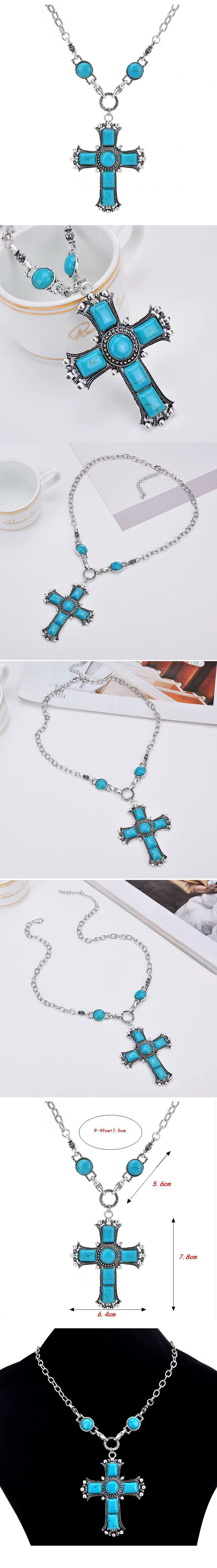Mode Einfachen Metall Kreuz Legierung Halskette Für Frauen Hot-saling Großhandel display picture 1