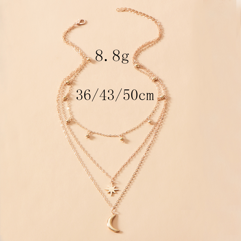 Mondanhänger Mehrschichtige Halskette display picture 4