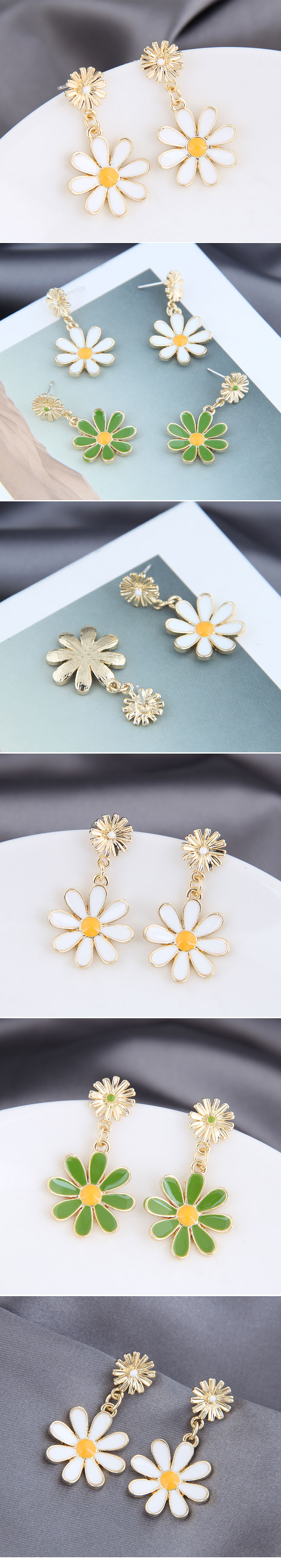 925 Silver Needle Korean Fashion Wild Daisy Chrysanthemum Alloy Earrings display picture 1
