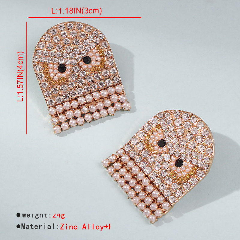 Creative New Angry Birds Fashion Stud Earrings Diamond Pearl Earrings display picture 1