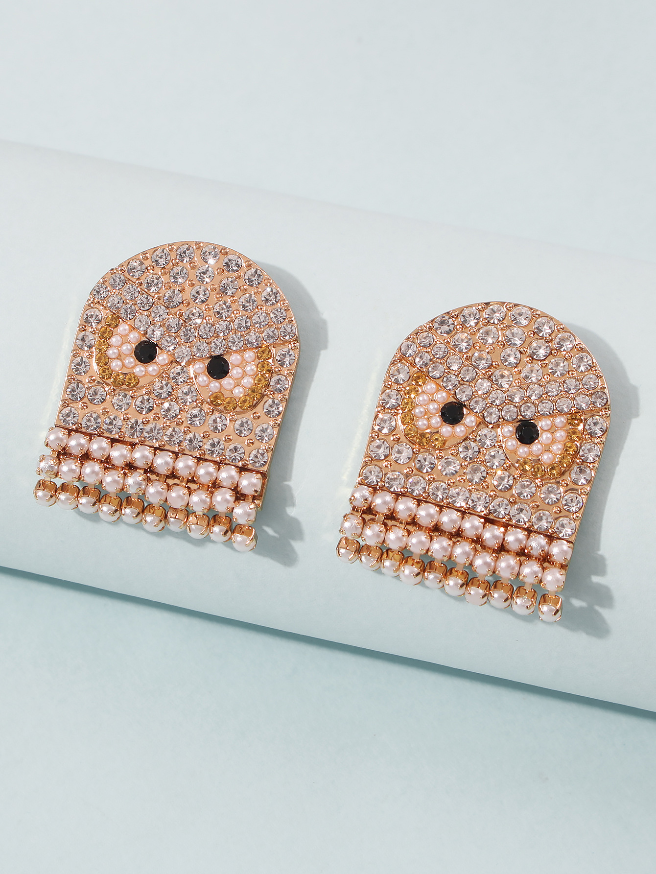 Creative New Angry Birds Fashion Stud Earrings Diamond Pearl Earrings display picture 2