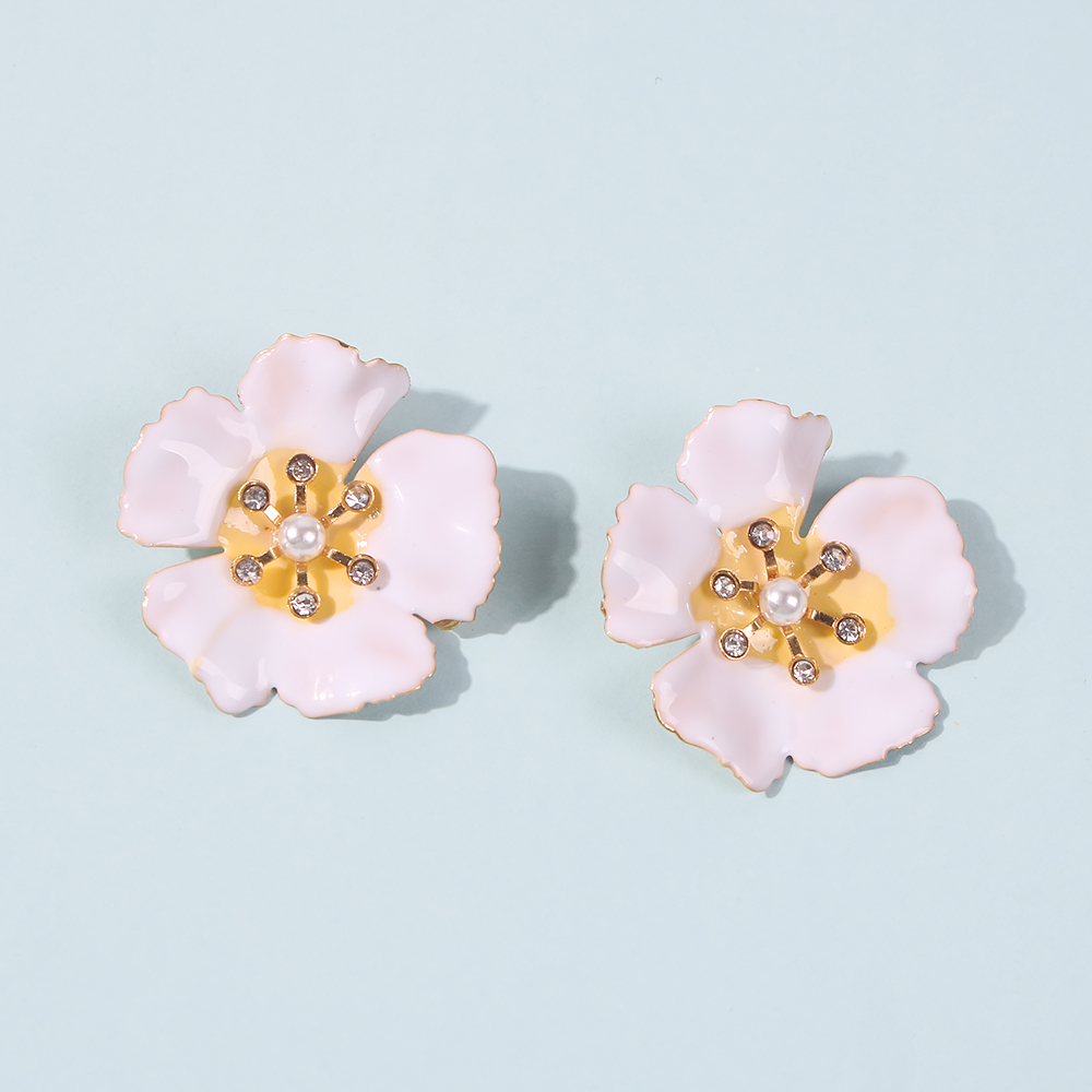 Alloy Diamond Flower Sweet Earrings For Women Hot-saling Wholesale display picture 6