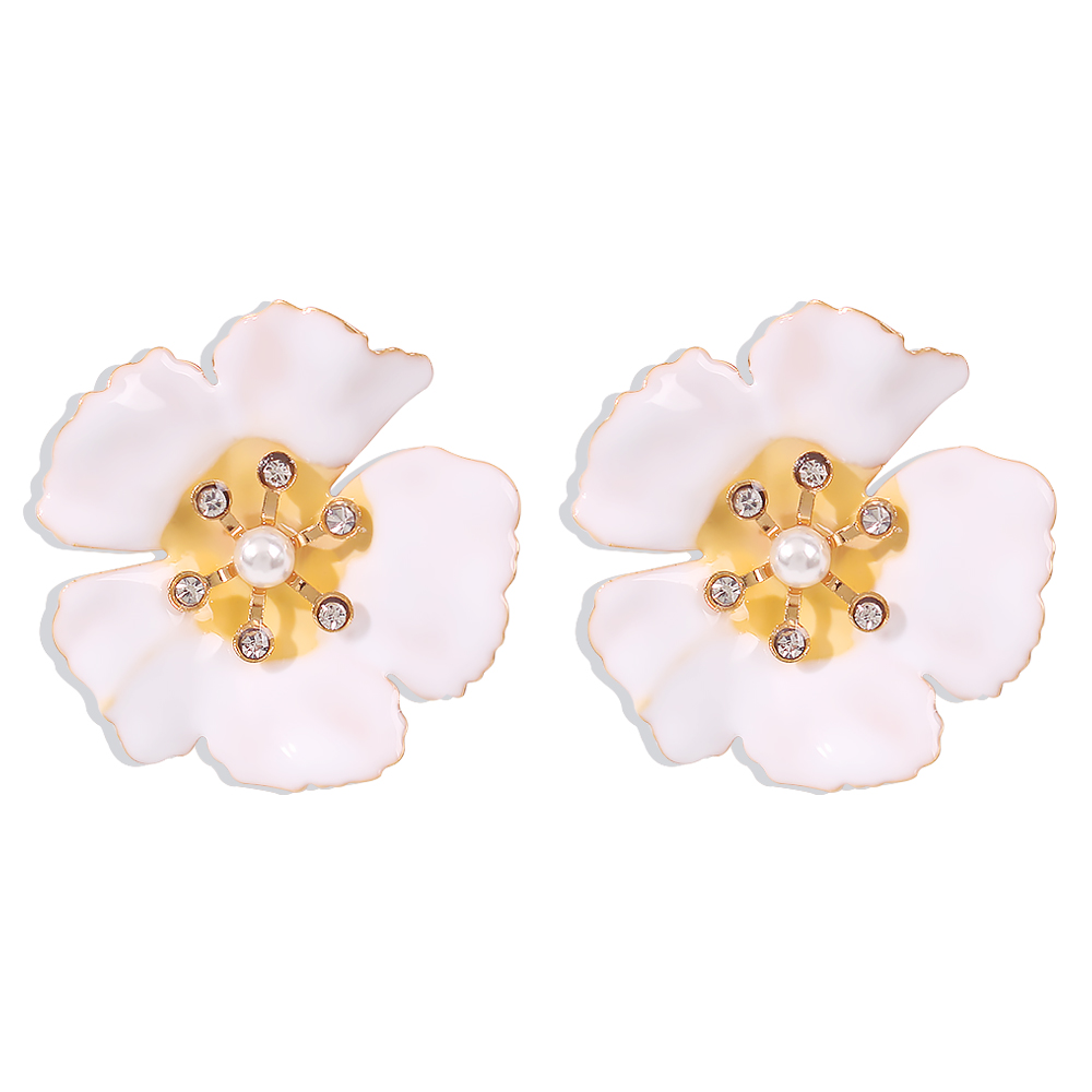 Alloy Diamond Flower Sweet Earrings For Women Hot-saling Wholesale display picture 8