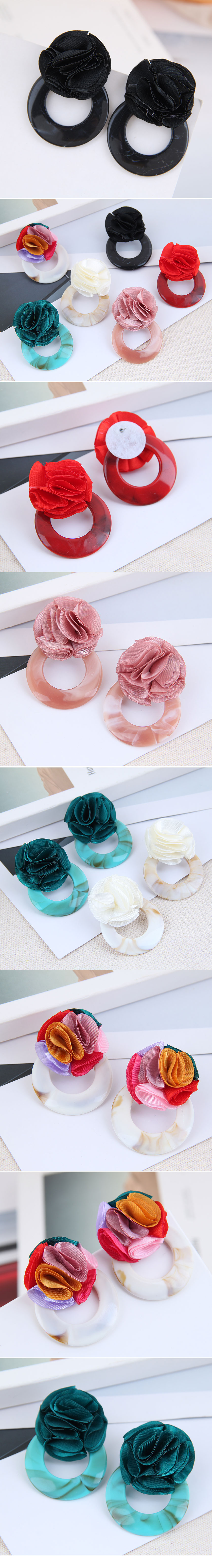 Fashion Wild Rose Concise Circle Acrylic Earrings For Women Wholesale display picture 1