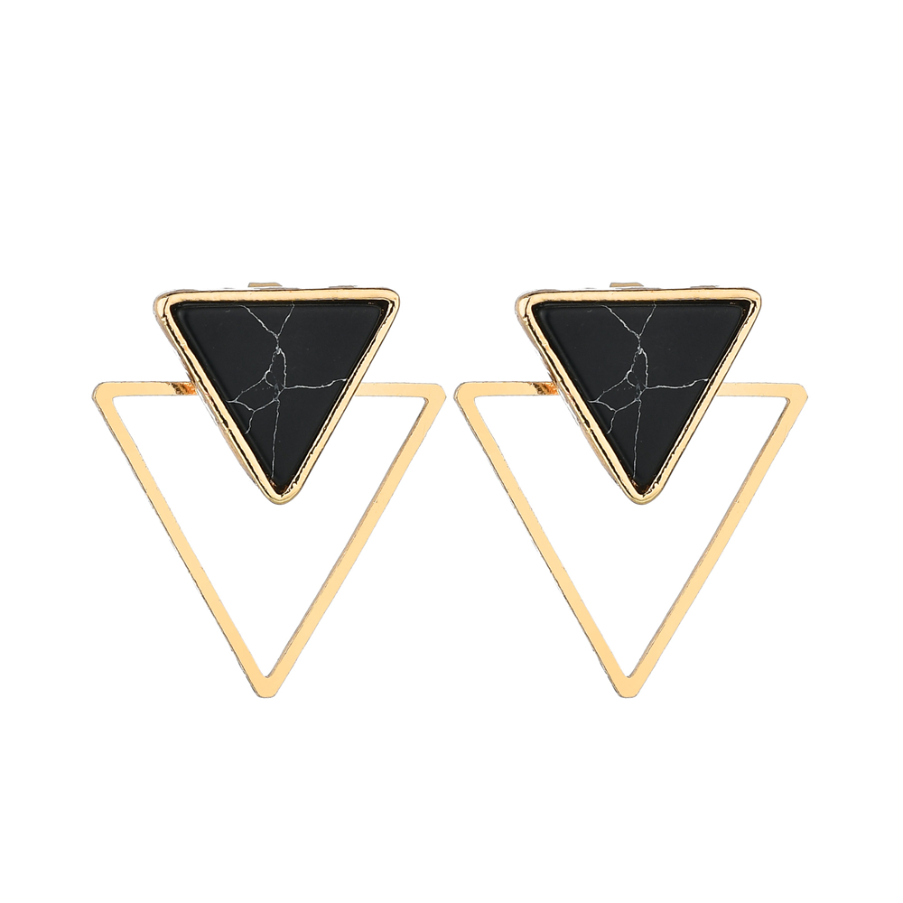 Fashion Square Triangle Round Geometric Artificial Stone Stud Earrings display picture 1
