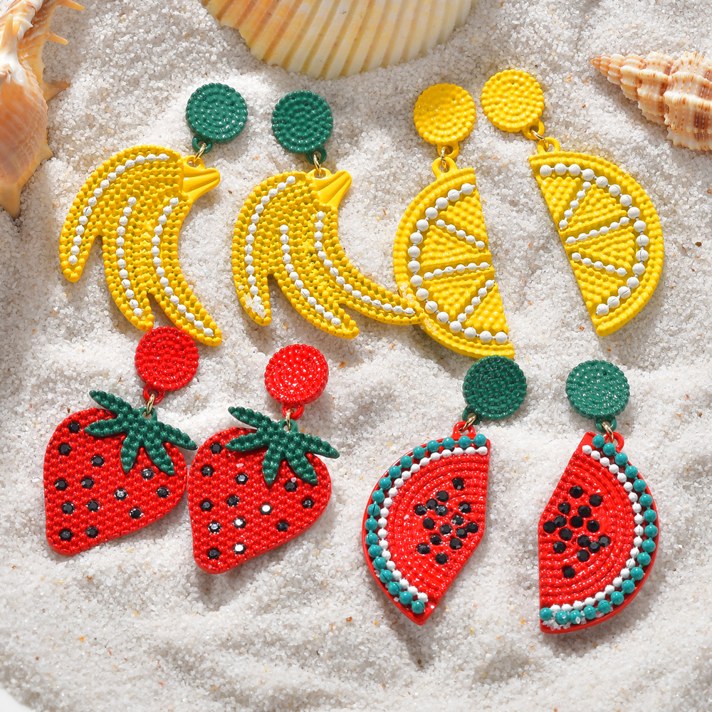 New Fashion  Handmade Beads Lemon Drop Earrings display picture 5