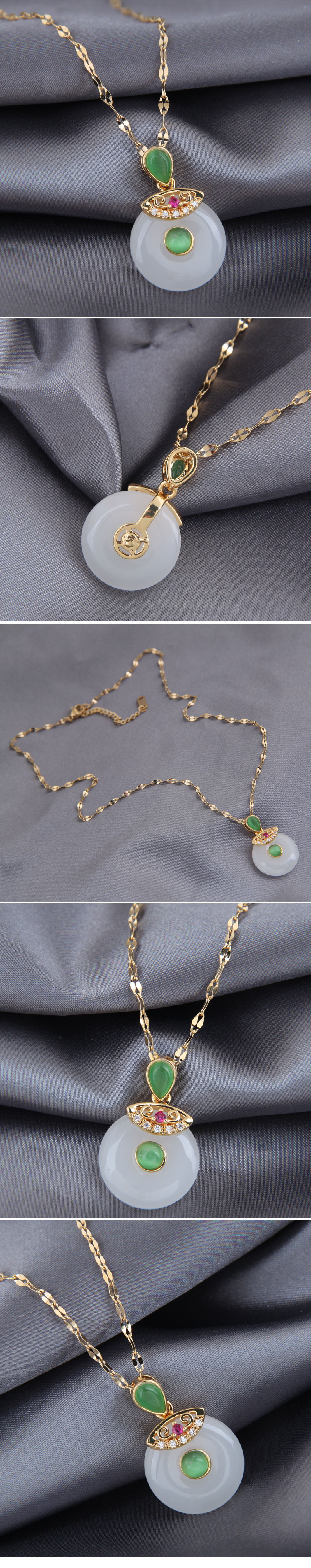 Korean Fashion  Simple Jade  Necklace display picture 1