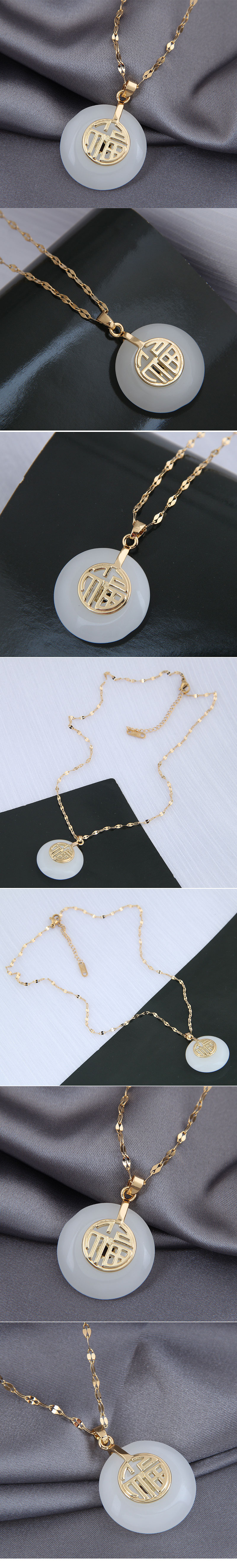 Korean Fashion Concise Jade Personality Necklace For Women display picture 1