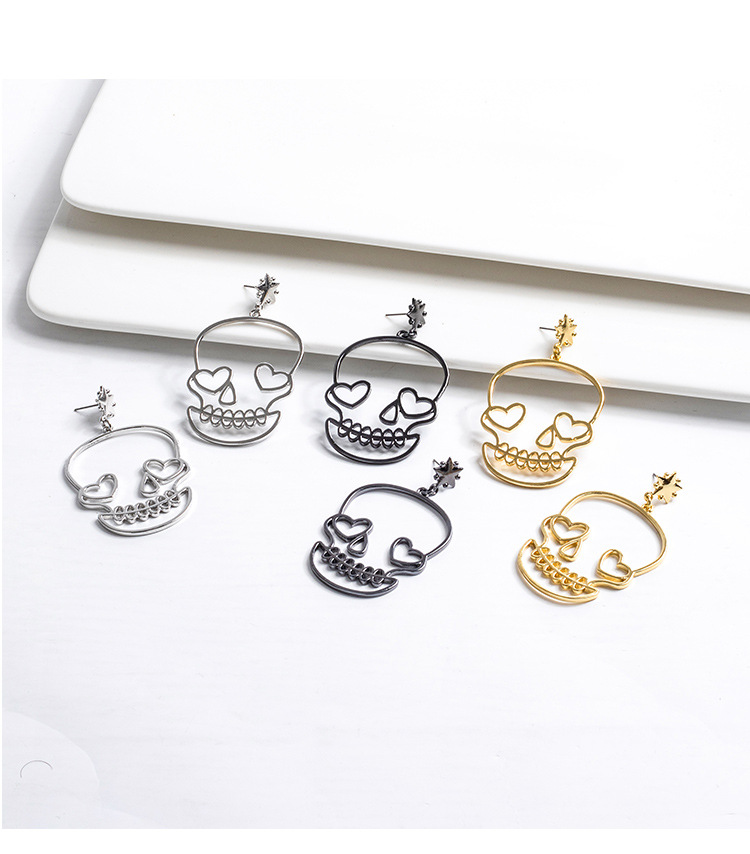 Korean New Fashion Metal Skull Cute Funny Women's Earrings Hot Sale display picture 1