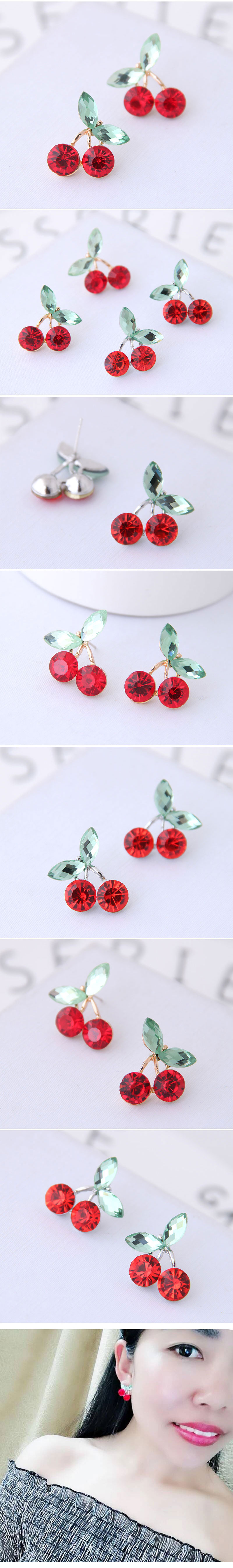 Korean Fashion Sweet Ol Cherry Personalized Earrings display picture 1