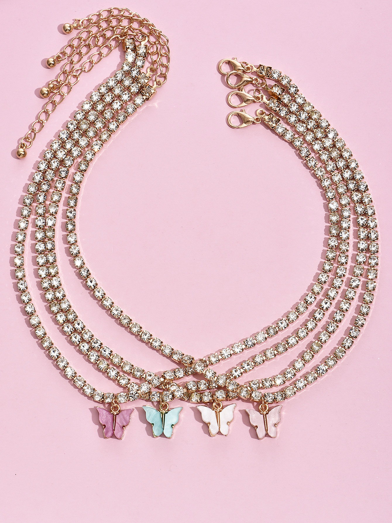 بسيط الأزياء سلسلة كبيرة فراشة كامل الماس قلادة مزيج شعبية الأزياء والمجوهرات بالجملة Nihaojewelry display picture 5